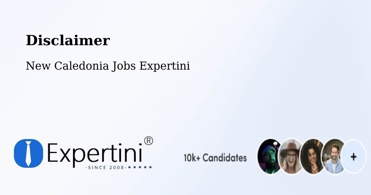 Disclaimer – Pinjen - New Caledonia Jobs Expertini
